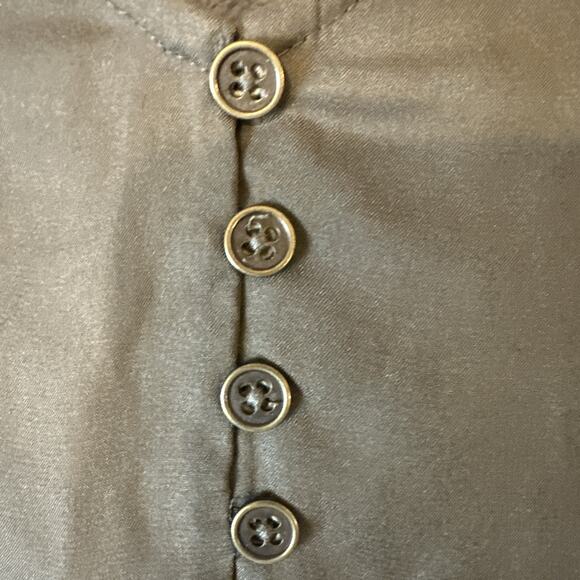 Cleo + Wolf Women's Faux Button VNeck Tank Top Olive Green Festival Flowy Size L - Picture 5 of 10